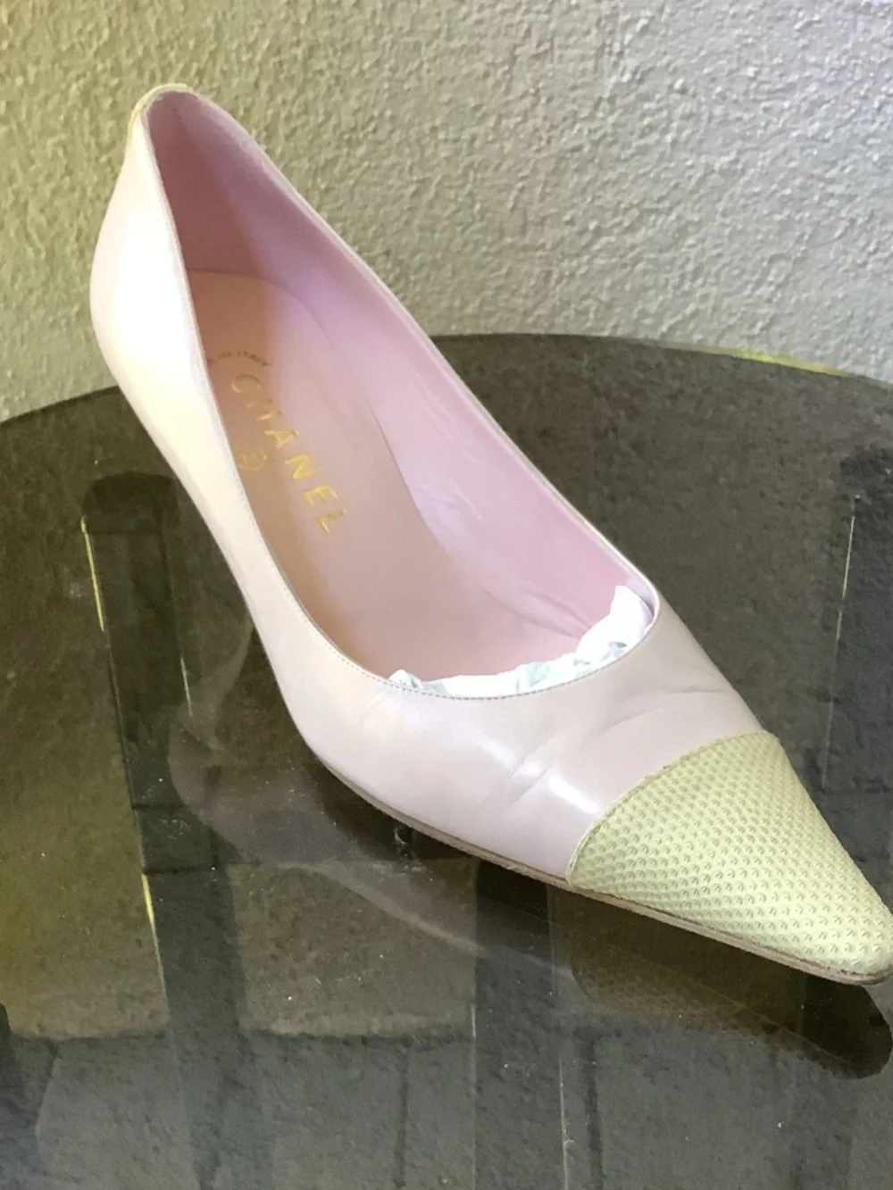 CHANEL Rare Pink Kitten Heel Pumps Size 7.5 - 8 - Picture 6 of 6